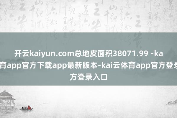开云kaiyun.com总地皮面积38071.99 -kai云体育app官方下载app最新版本-kai云体育app官方登录入口