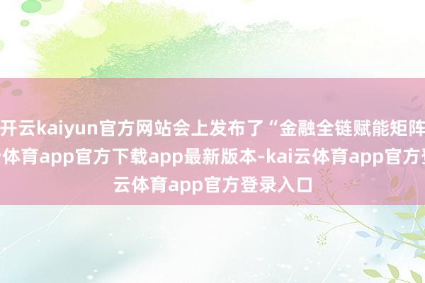 开云kaiyun官方网站会上发布了“金融全链赋能矩阵”-ka