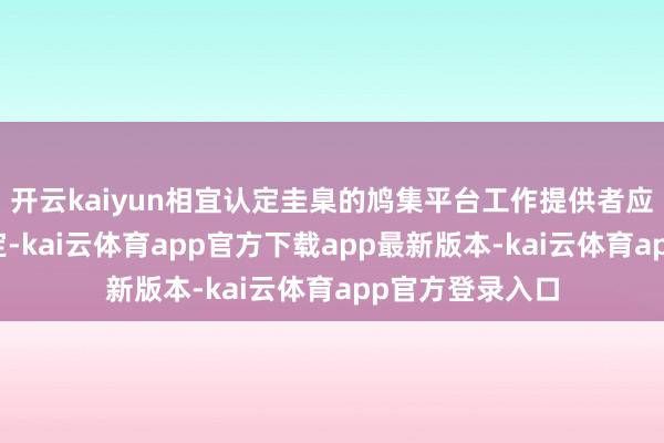 开云kaiyun相宜认定圭臬的鸠集平台工作提供者应当主动恳求